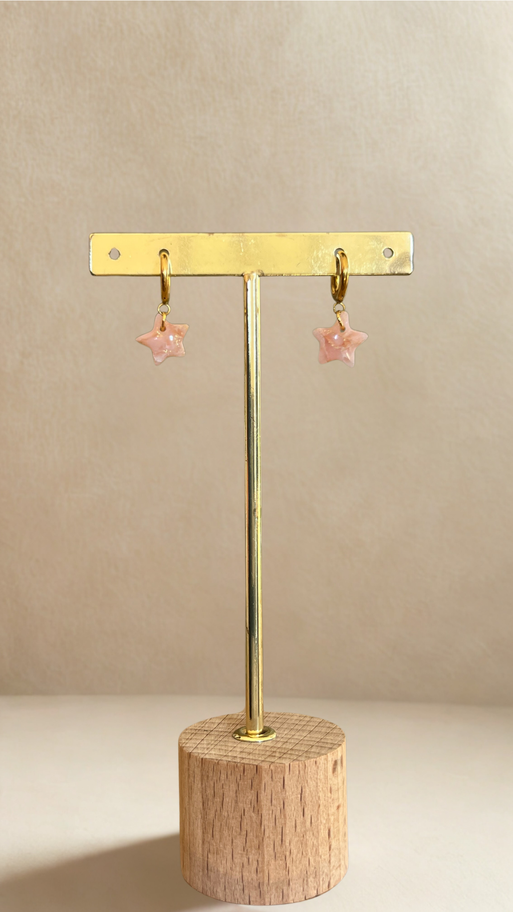 Boucles d'oreilles Étoile - coloris rose pâle