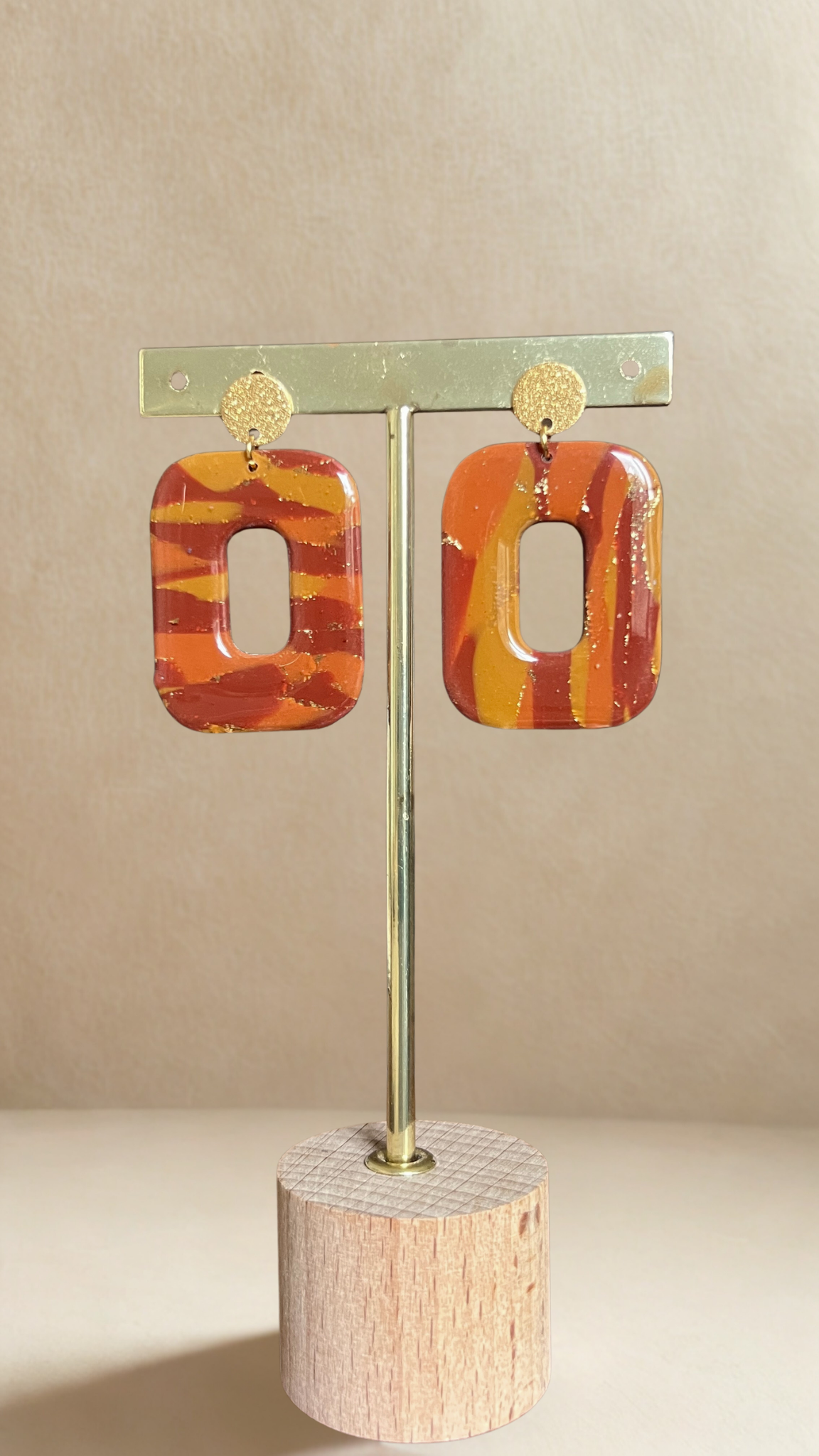 Boucles d'oreilles Calliopée - coloris camel