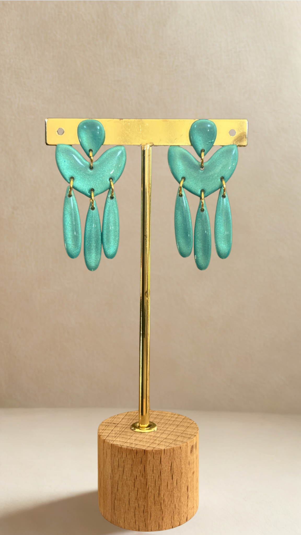 Boucles d'oreilles Elya - coloris turquoise irisé