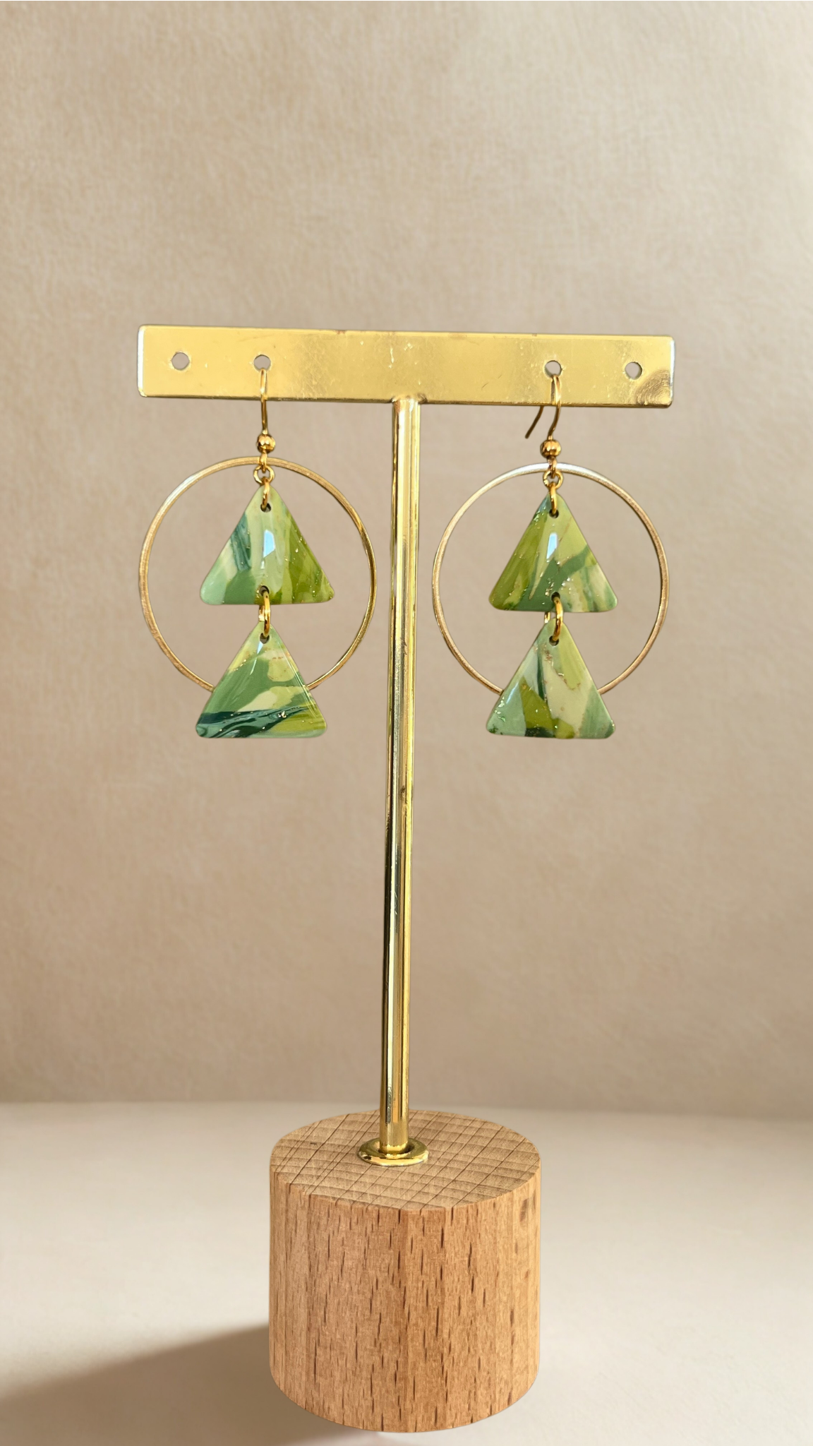 Boucles d'oreilles Isaé - coloris nuances de vert