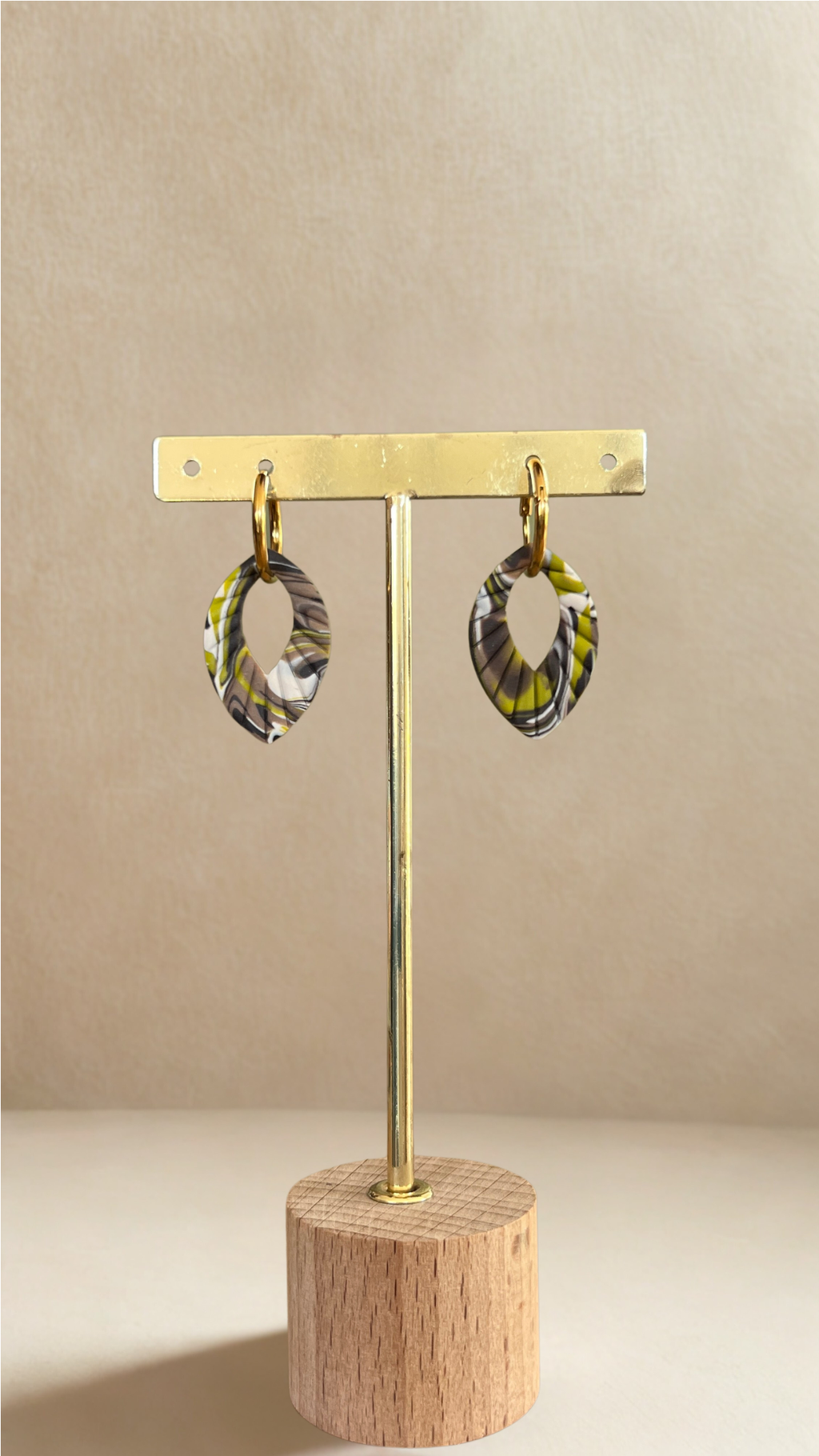 Boucles d’oreilles Ivy – créoles à pampilles interchangeables - coloris vert