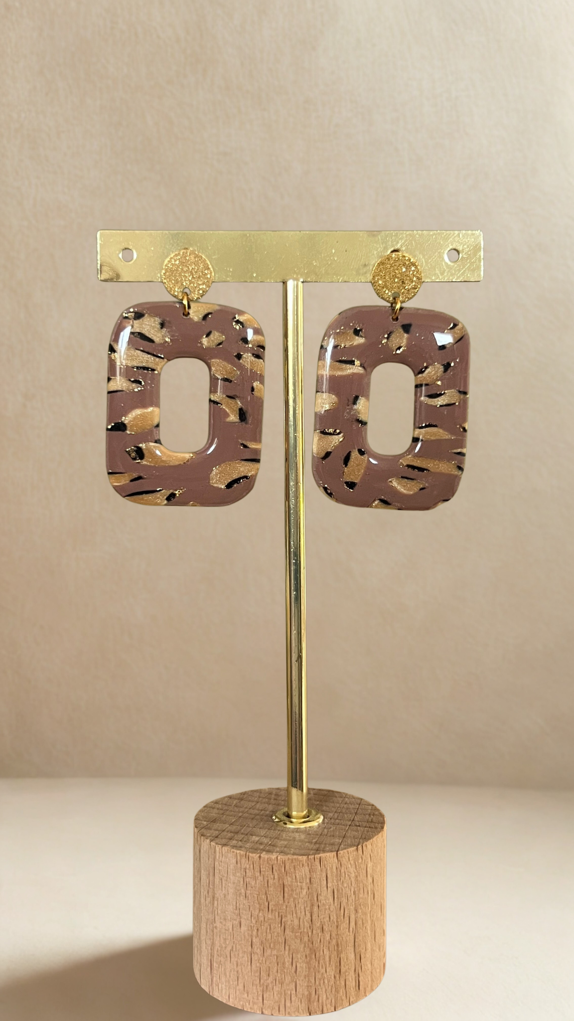 Boucles d'oreilles Calliopée - coloris léopard marron