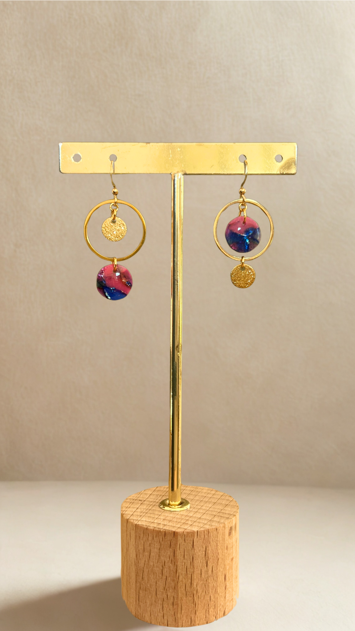 Boucles d'oreilles asymétriques Iris