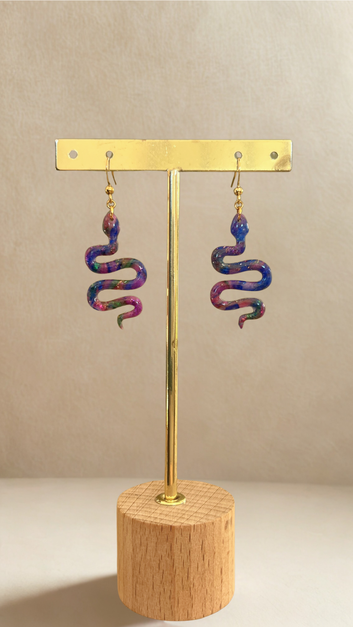 Boucles d'oreilles Serpent - coloris multicolore