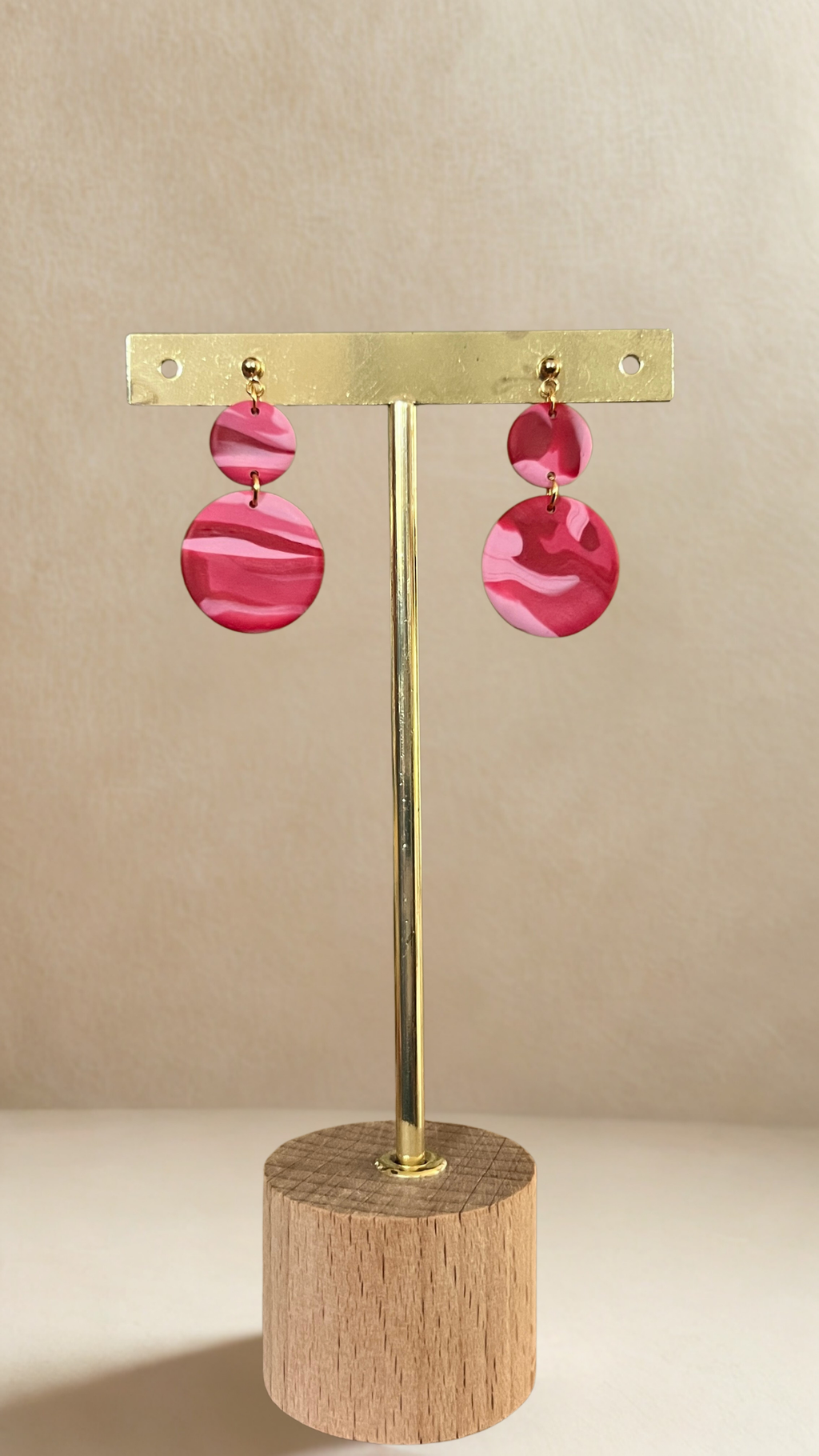 Boucles d'oreilles Cassandre - coloris militaire rose
