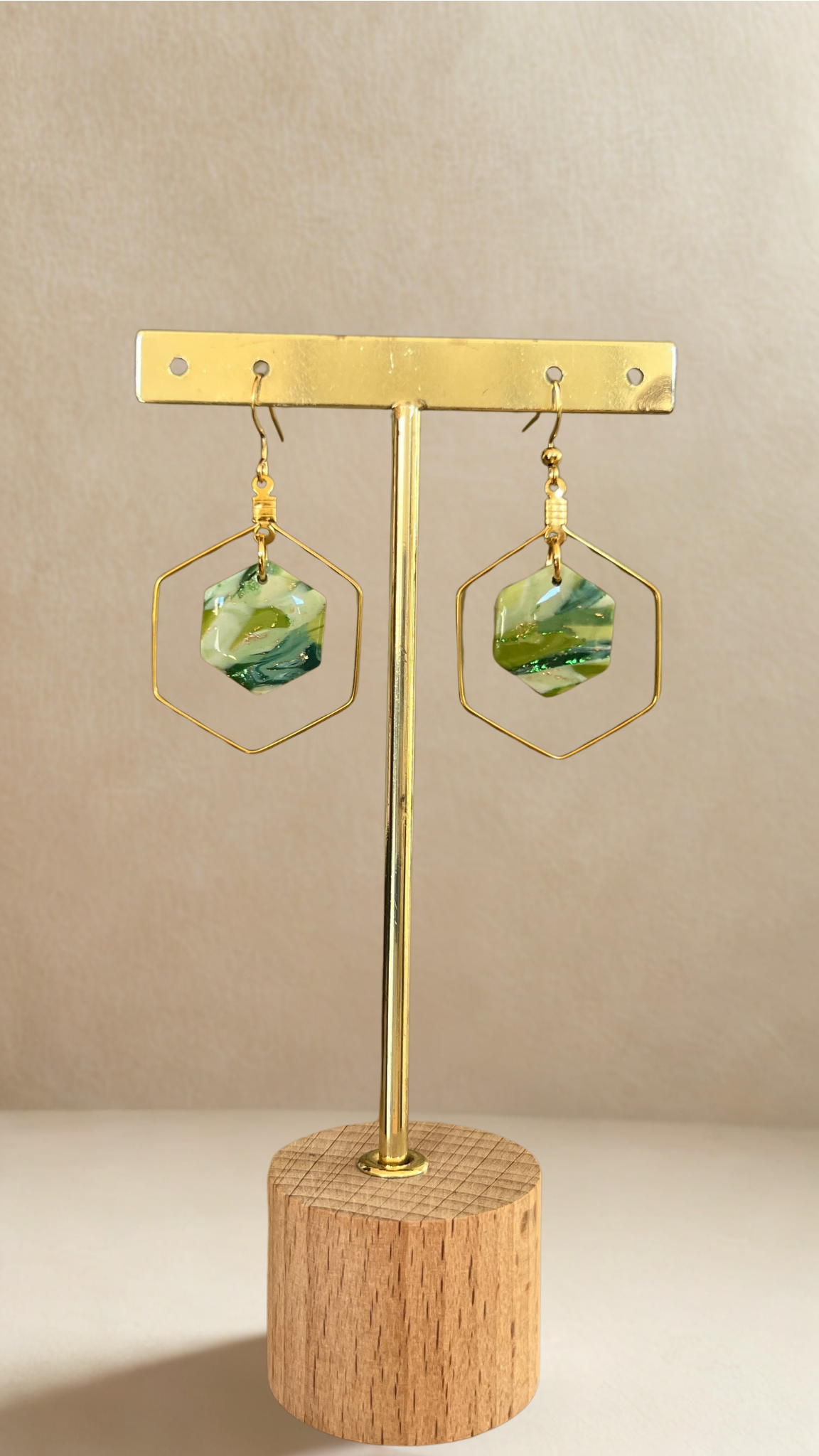 Boucles d'oreilles Kacie - coloris nuances de vert