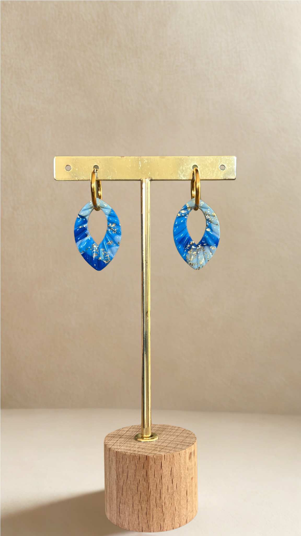 Boucles d’oreilles Ivy – créoles à pampilles interchangeables - coloris bleu