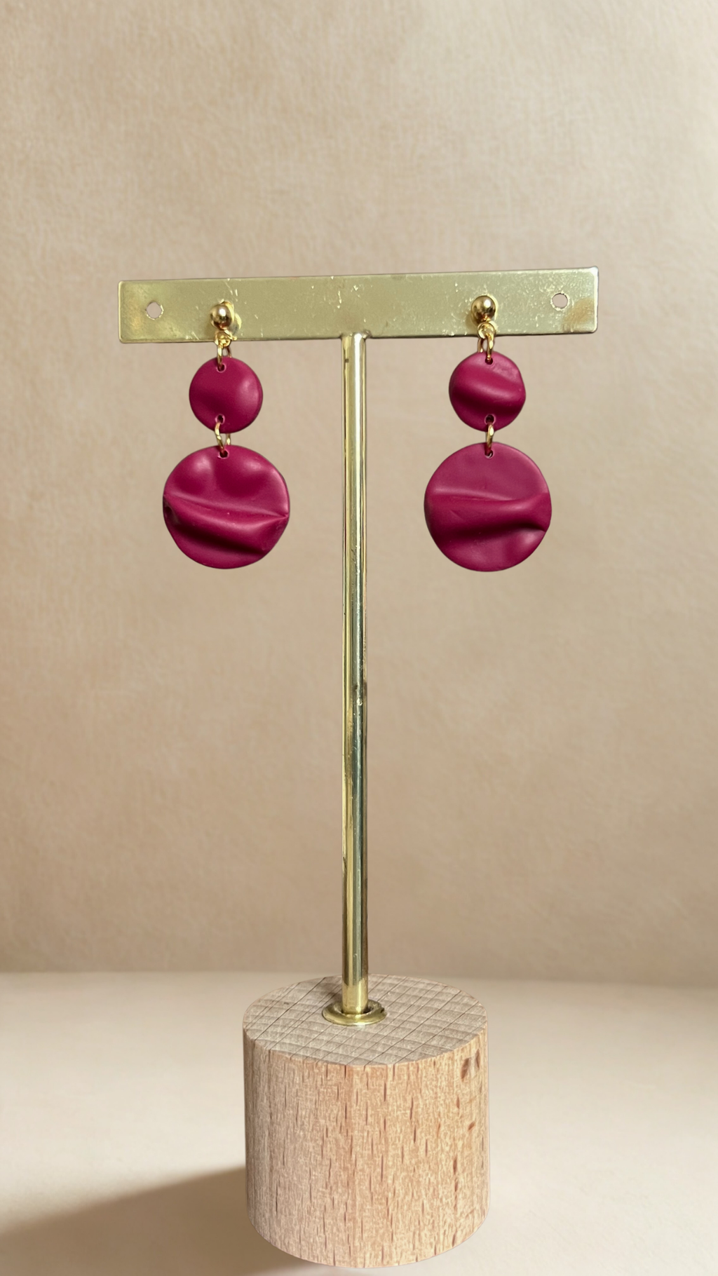 Boucles d'oreilles Cassandre - coloris bordeaux drapé