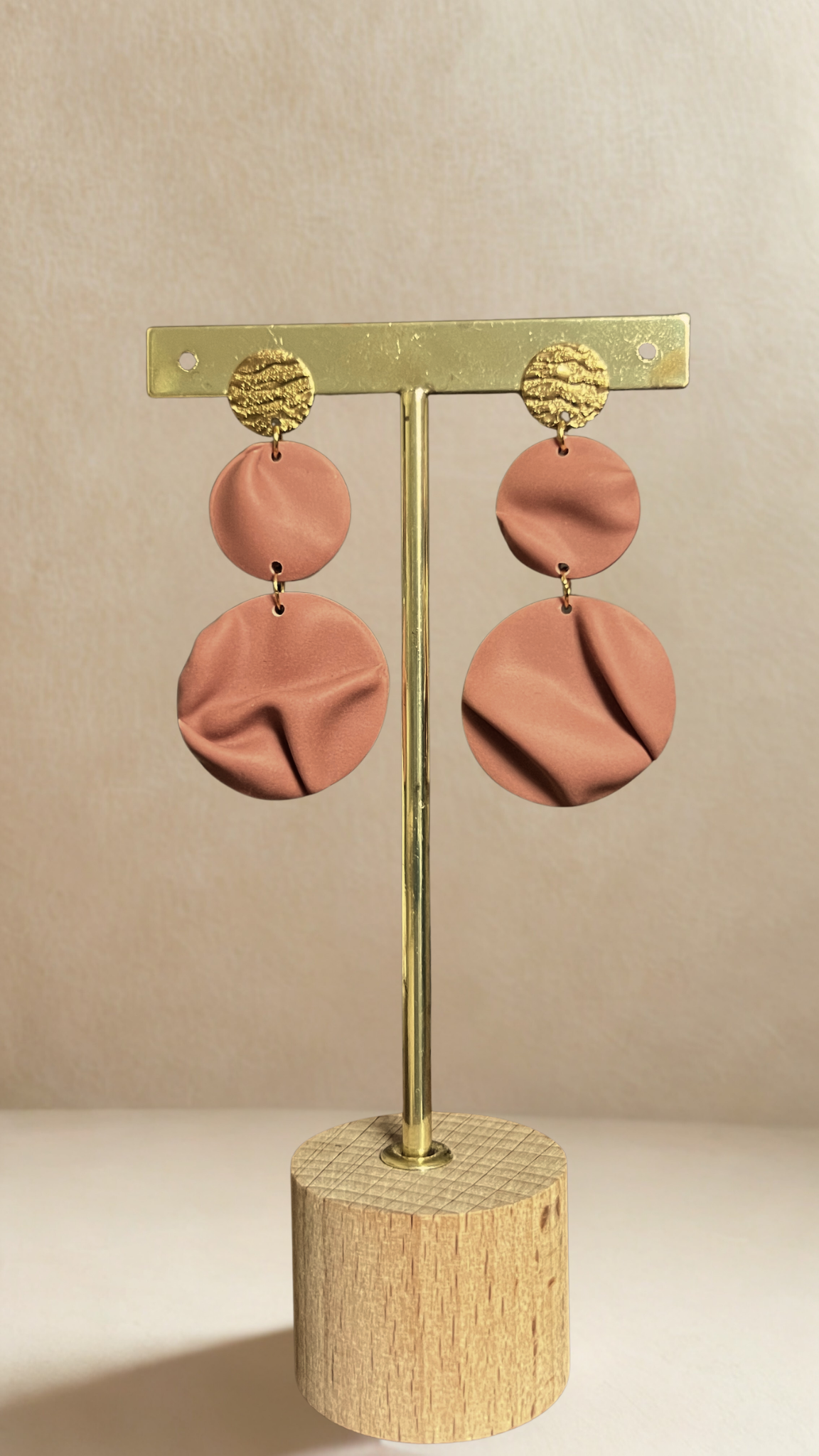 Boucles d’oreilles Goddess – coloris beige rosé