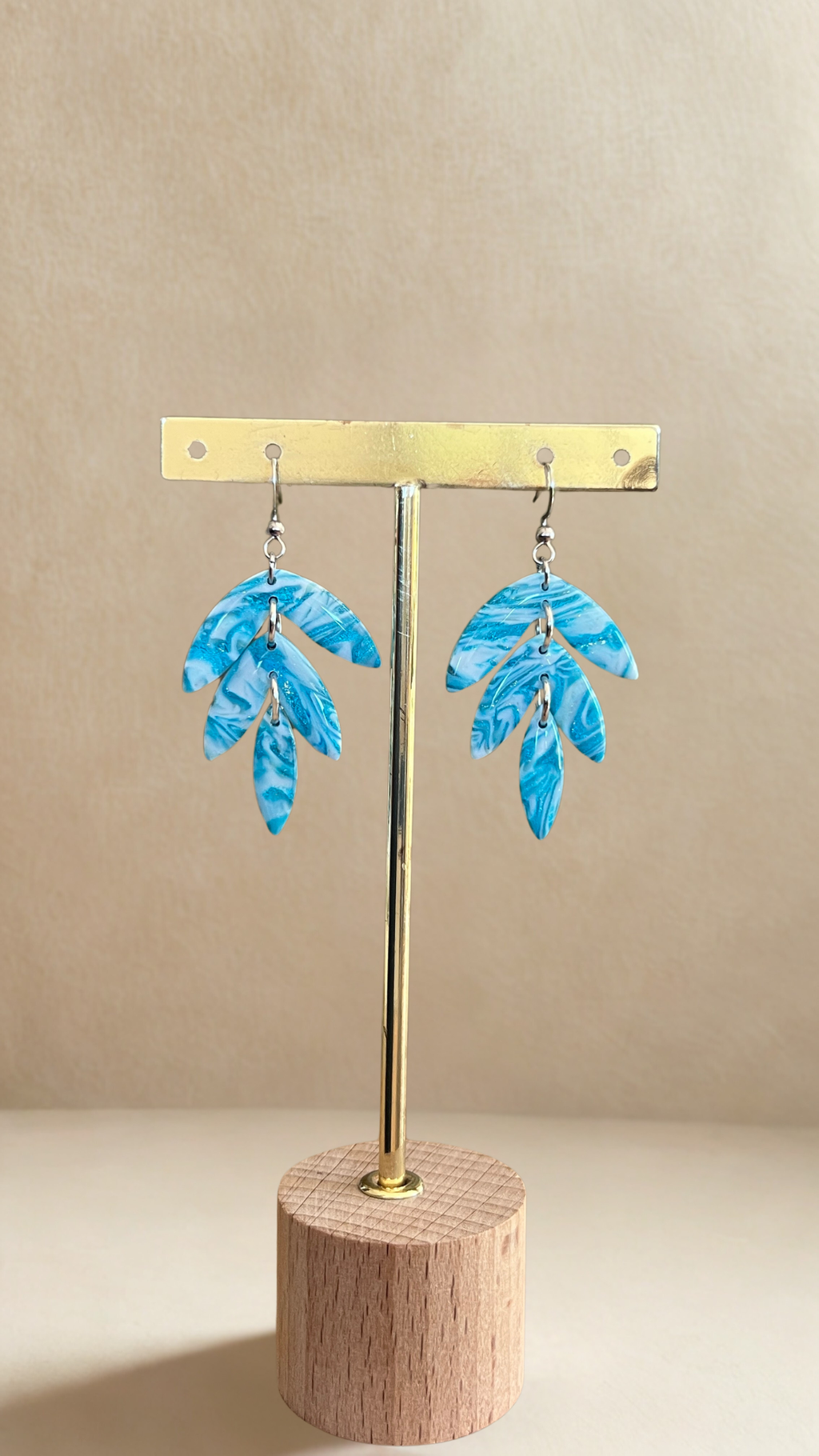 Boucles d'oreilles Flora - coloris bleu clair