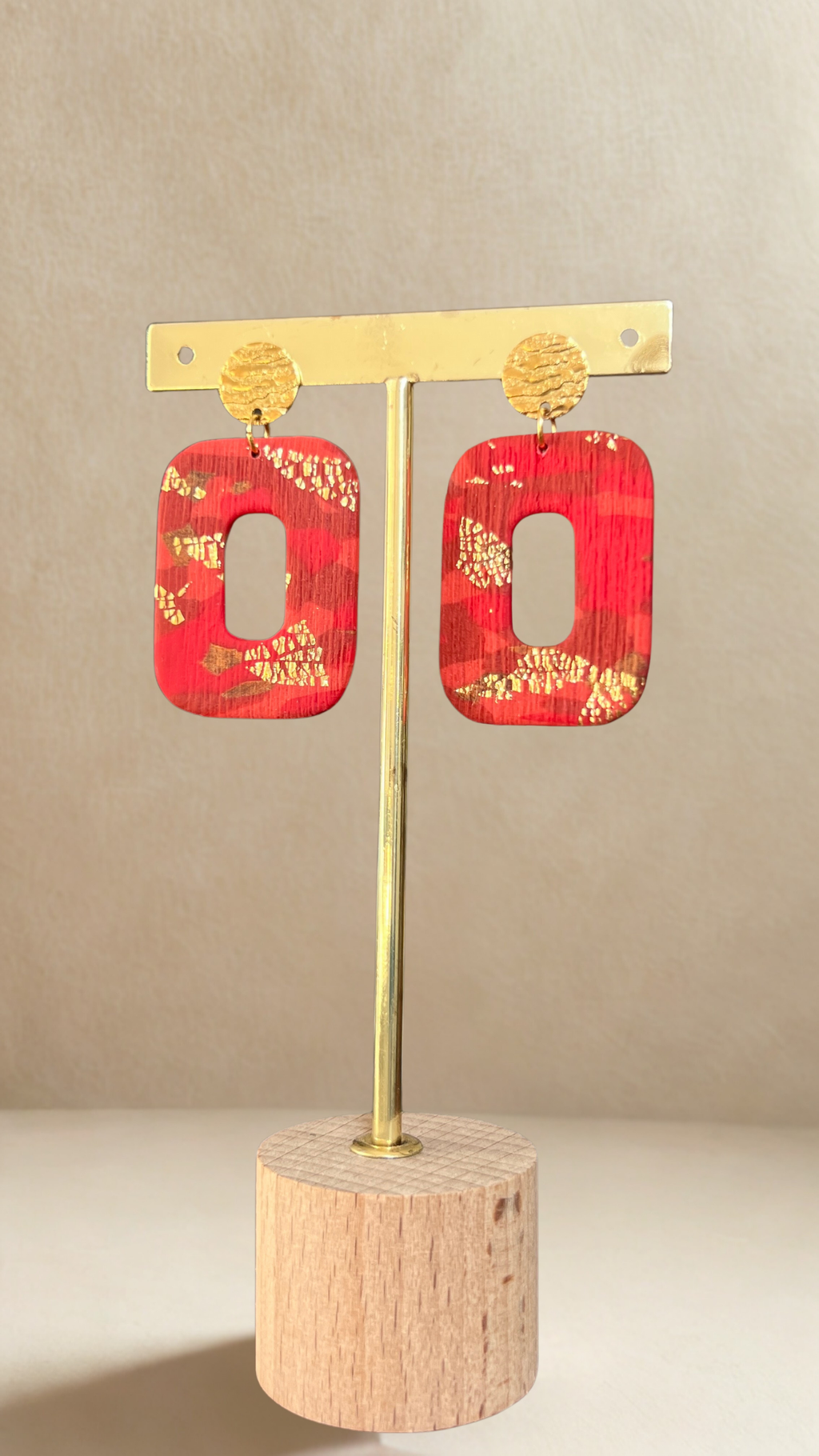 Boucles d'oreilles Calliopée - coloris rouge mat