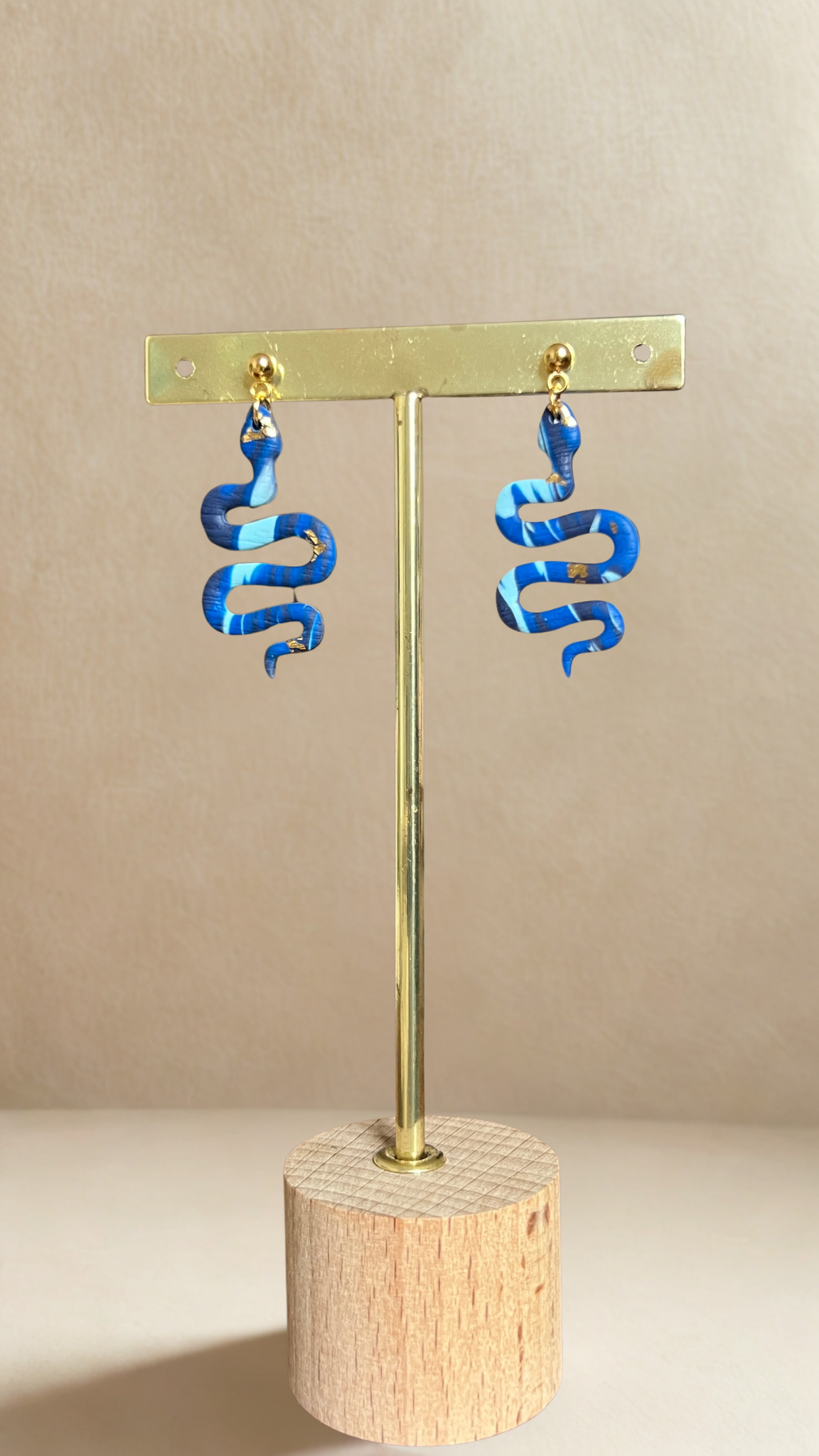 Boucles d'oreilles Serpent - coloris bleu