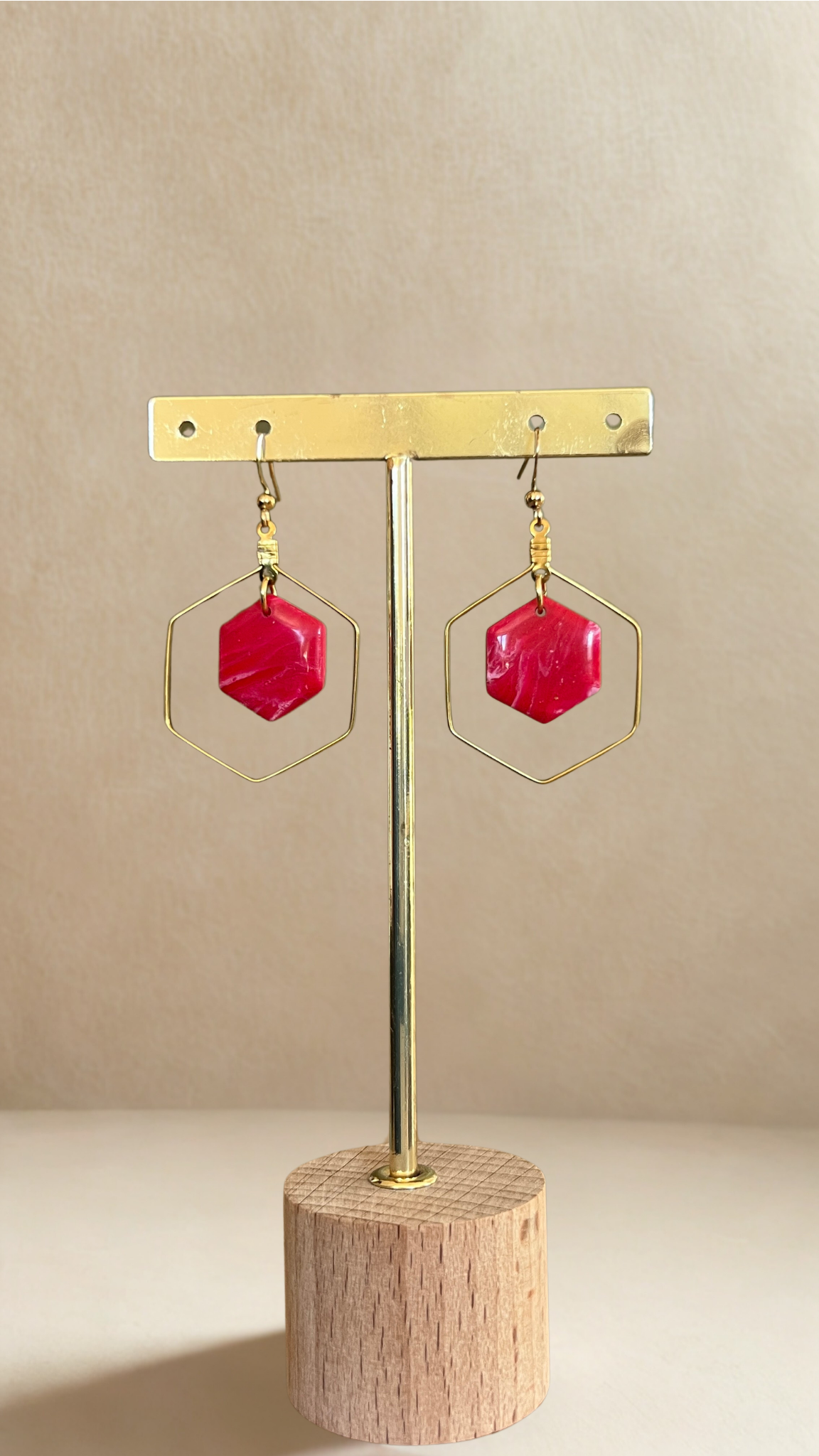 Boucles d'oreilles Kacie - coloris rouge