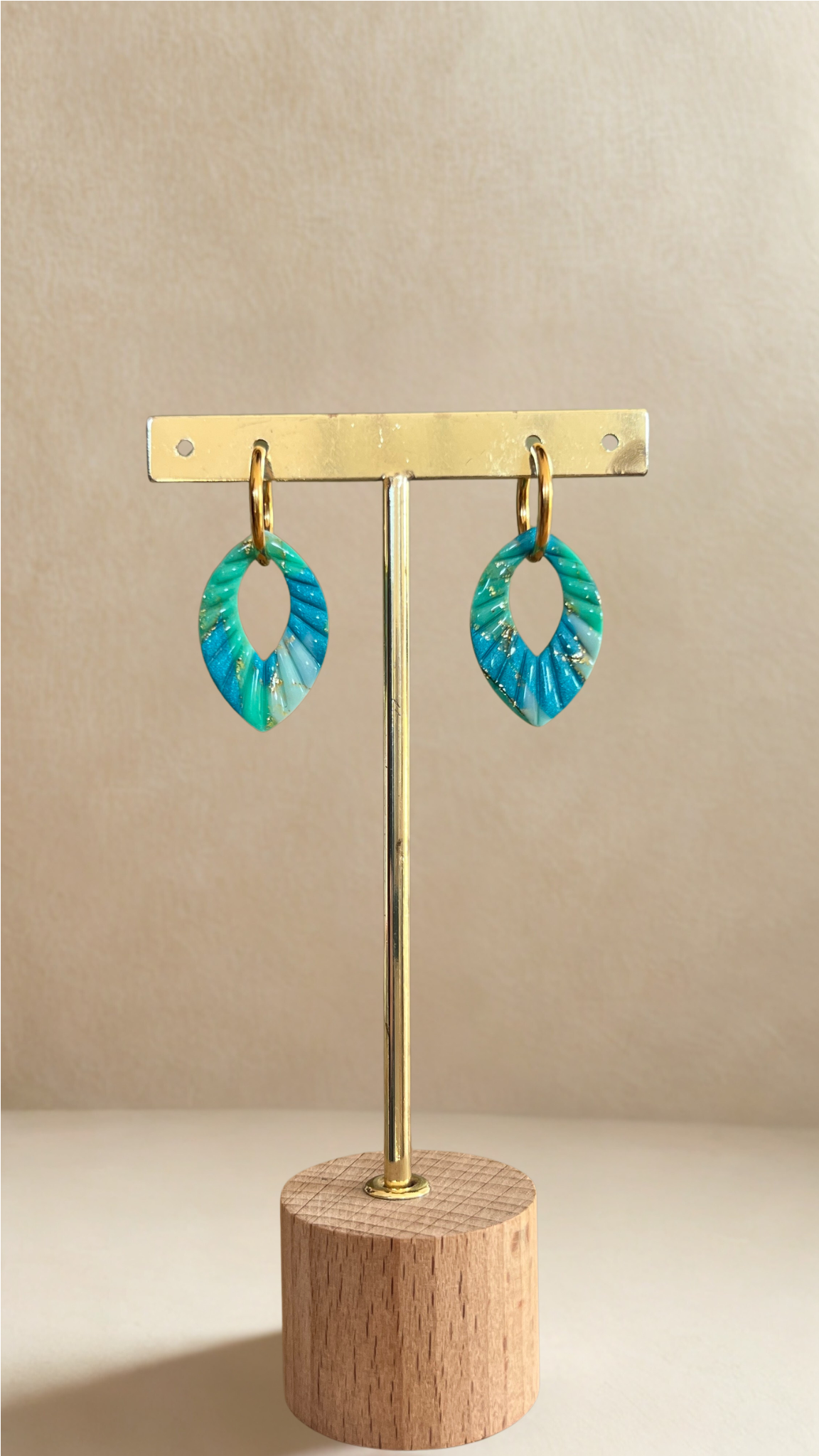 Boucles d’oreilles Ivy – créoles à pampilles interchangeables - coloris bleu