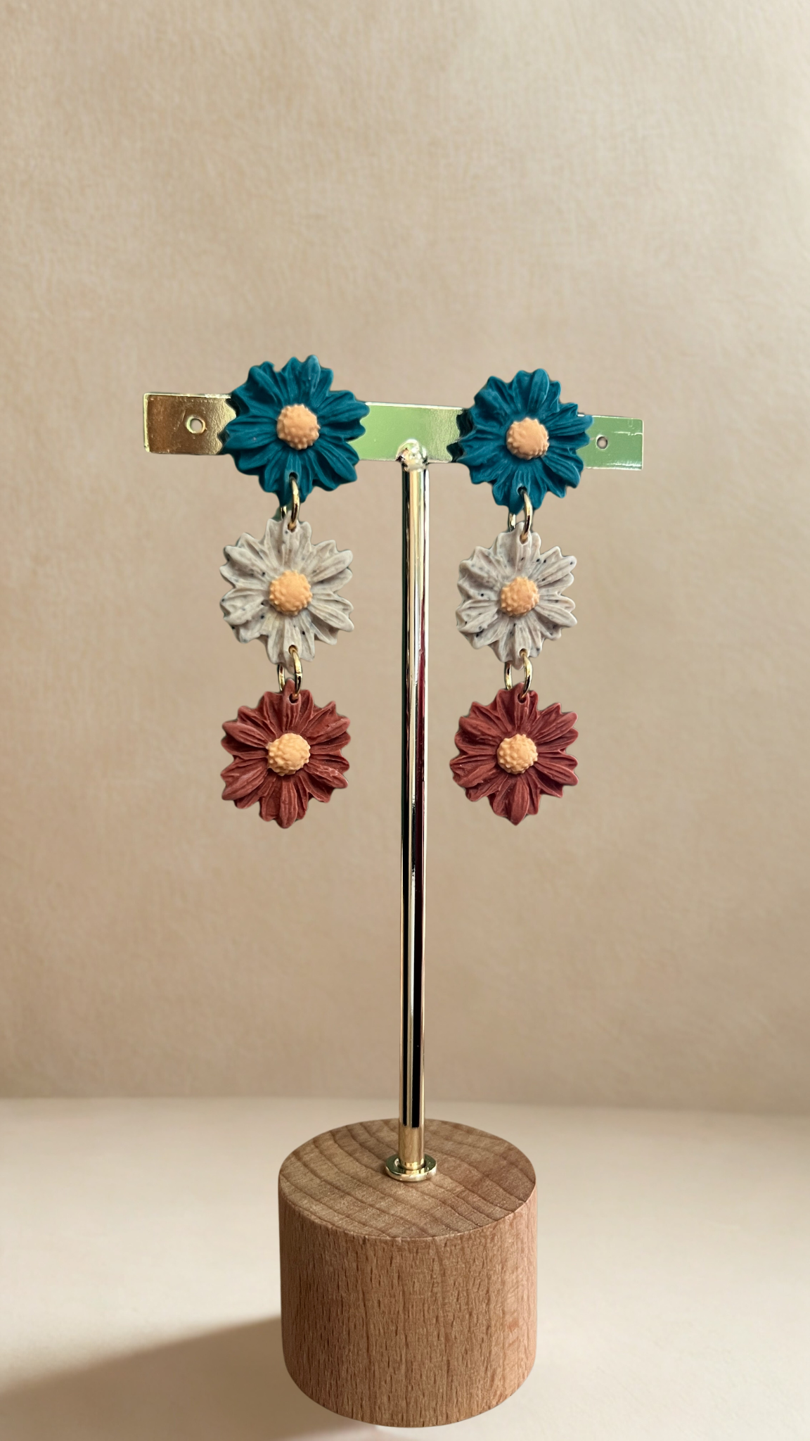 Boucles d'oreilles Rosalia - Bleu canard