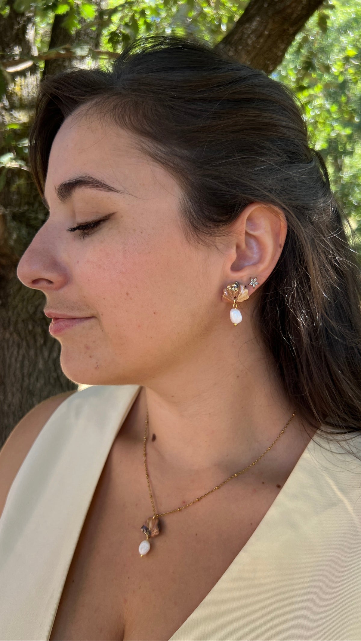 Collier Shell – Marron nacré