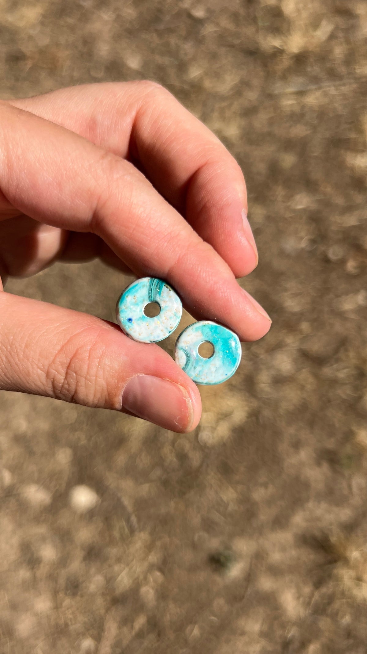Boucles d’oreilles rondes – créoles à pampilles interchangeables - coloris bleu