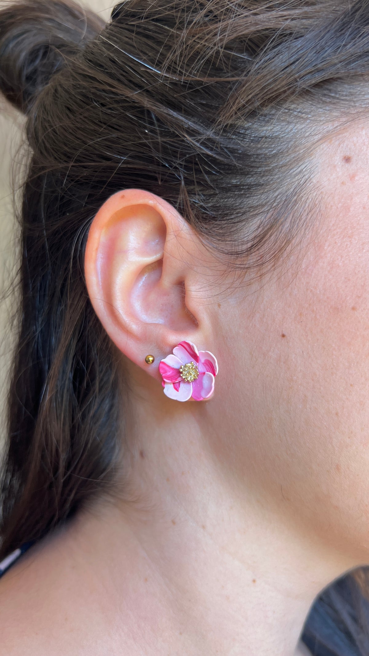 Puces d'oreilles fleurs