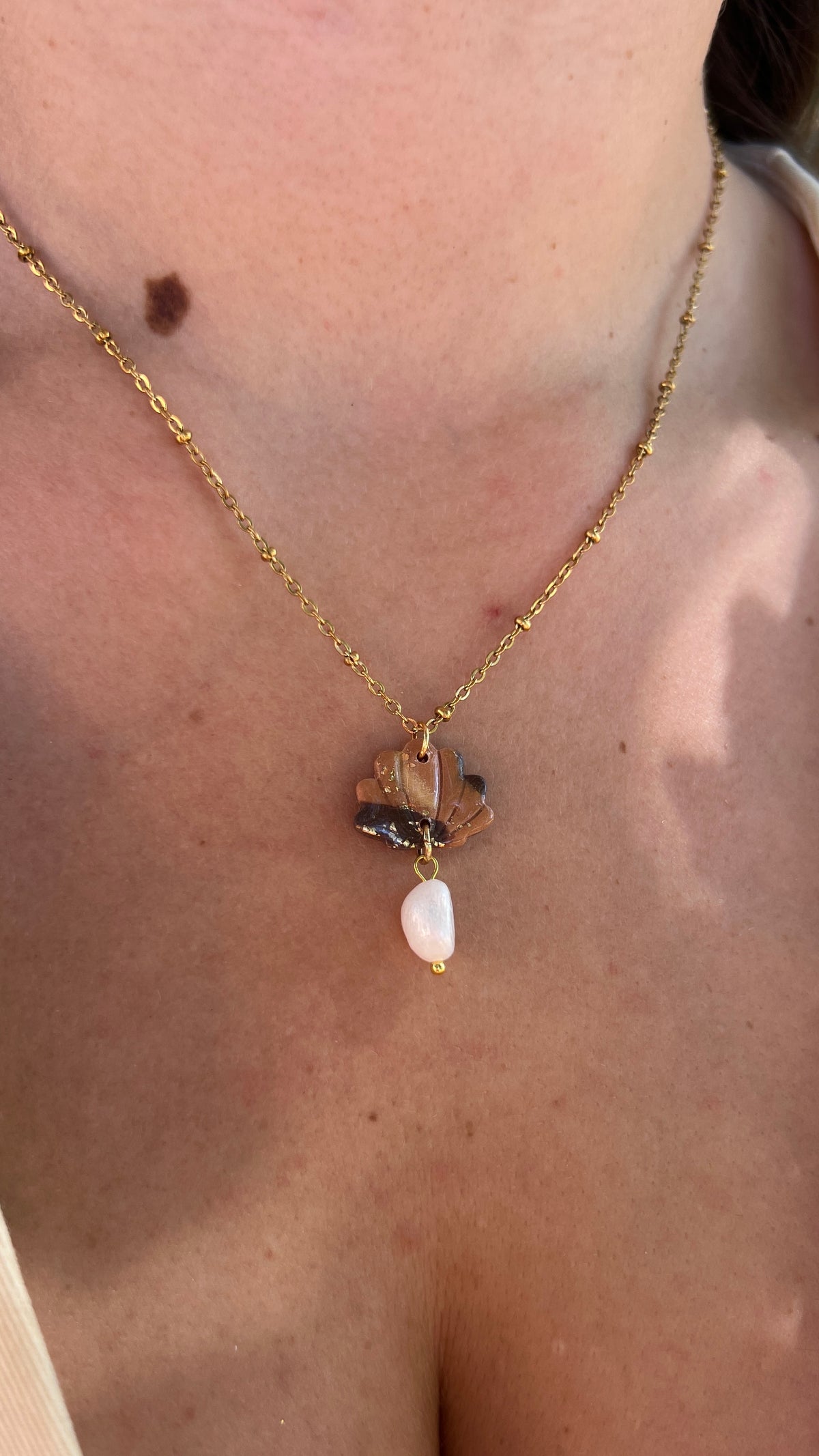 Collier Shell – Marron nacré