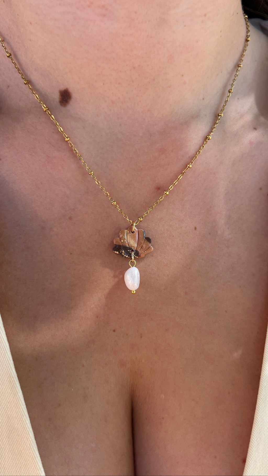 Collier Shell – Marron nacré