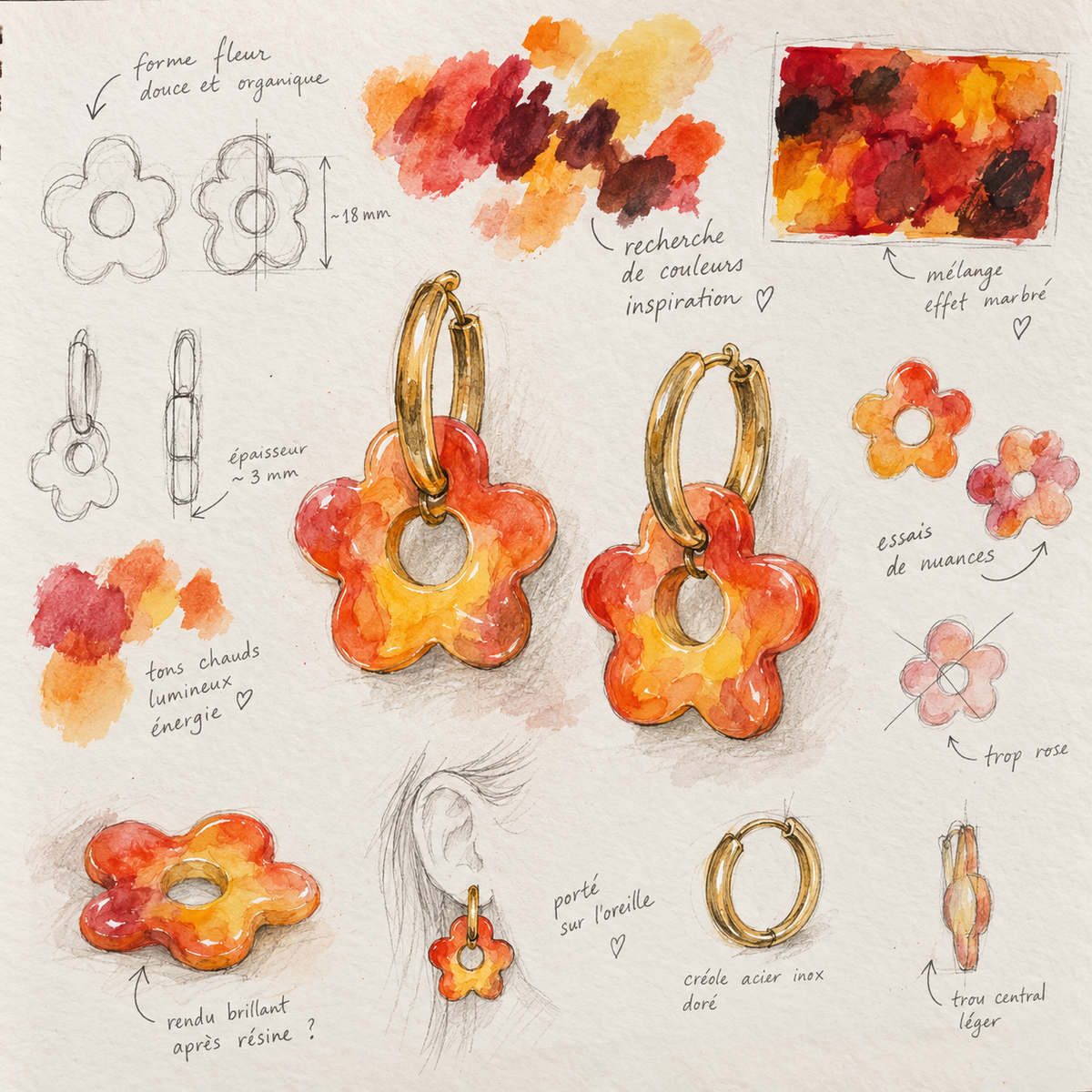 Pampilles interchangeables Mini Mila - coloris terracotta
