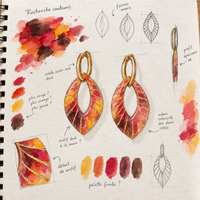 Boucles d'oreilles Ivy – créoles à pampilles interchangeables - coloris terracotta
