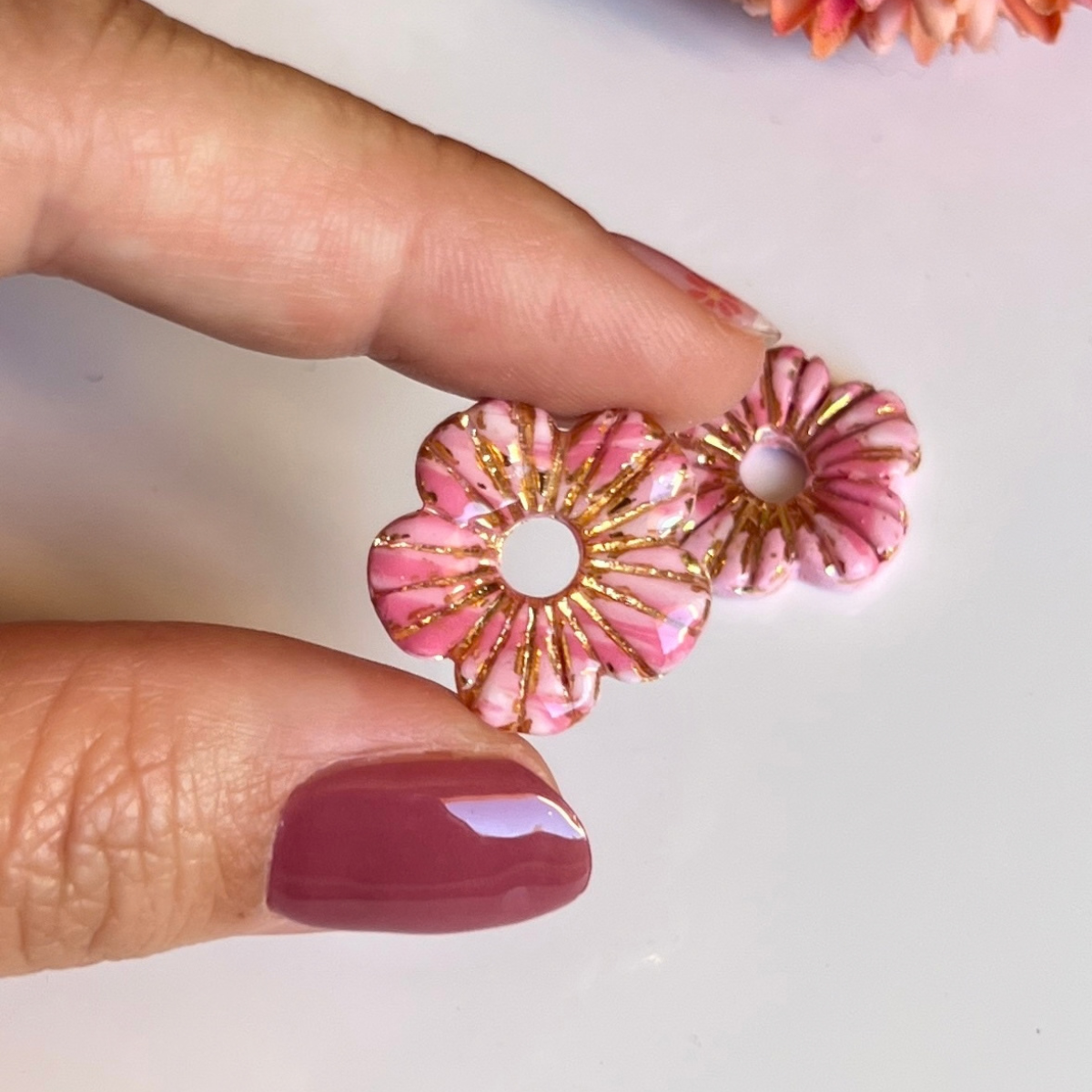 Pampilles Fleur Lora – pampille interchangeable coloris rose bonbon