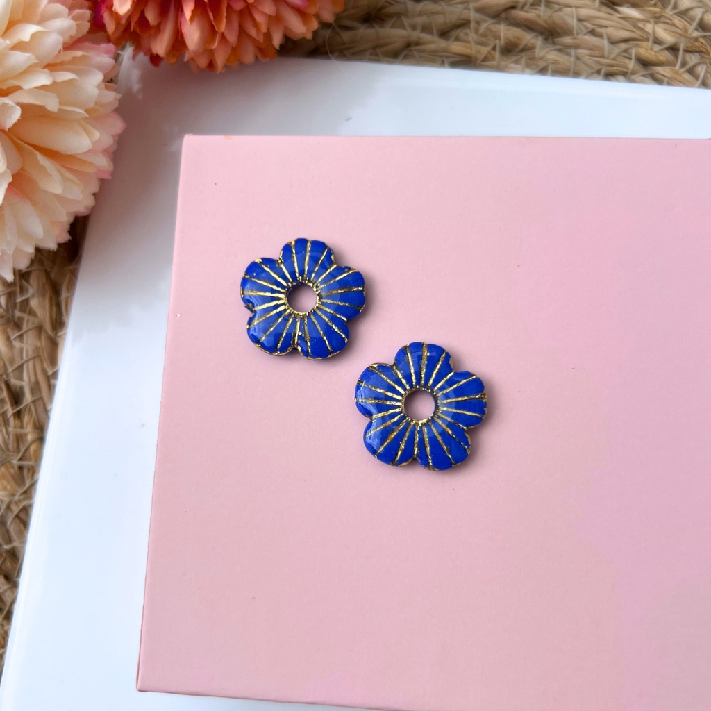 Pampilles Fleur Lora – pampille interchangeable coloris bleu roi
