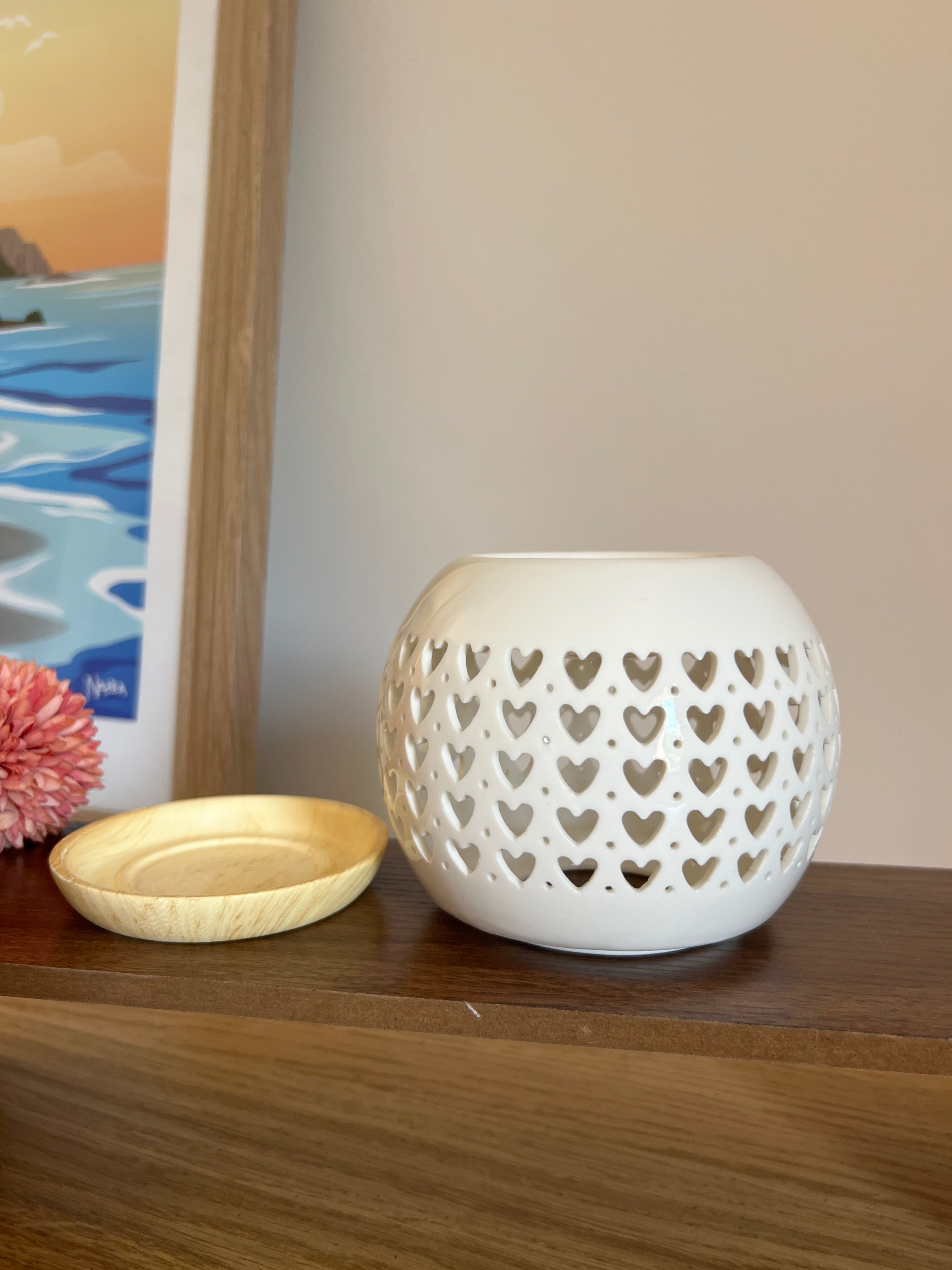 Brûleur cœur pour fondants parfumés créant une ambiance chaleureuse