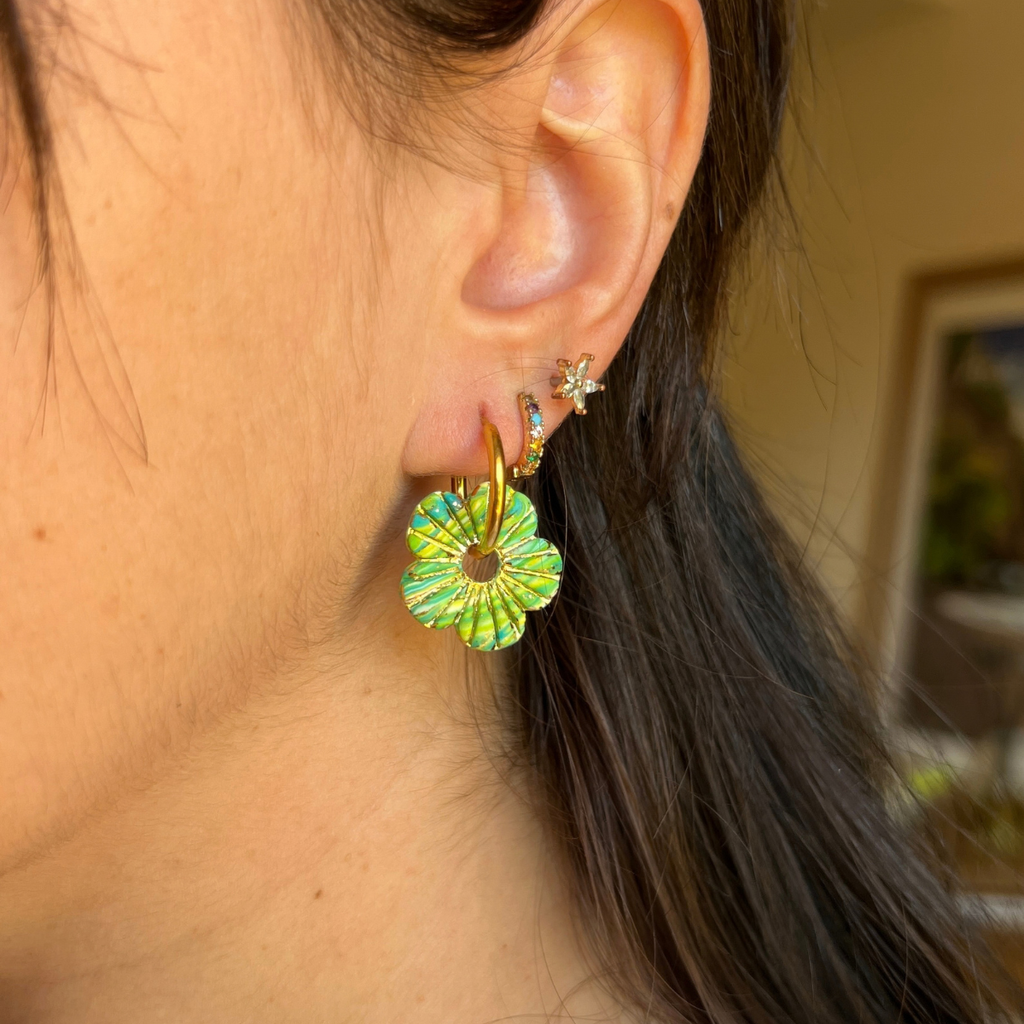 Pampilles Fleur Lora – pampille interchangeable coloris vert