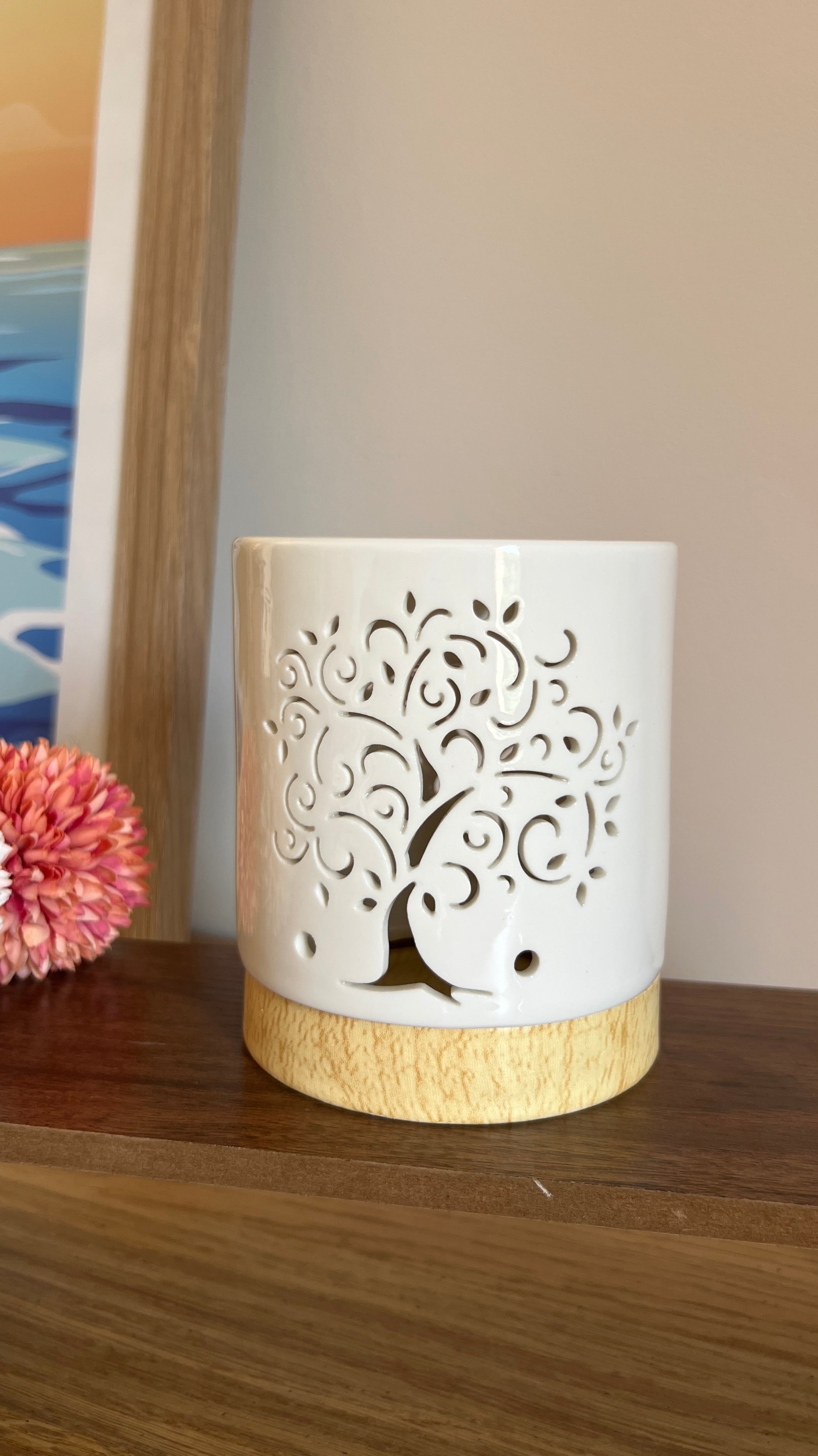 bruleur avec motif arbre de vie pour bougies et fondants
