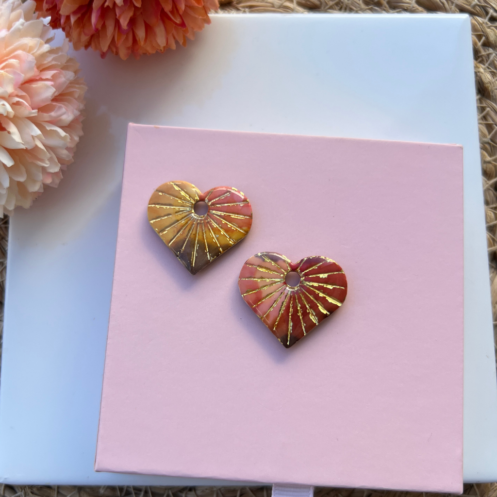 Créole avec pampille Amy terracotta, bijou artisanal Loule Accessoires