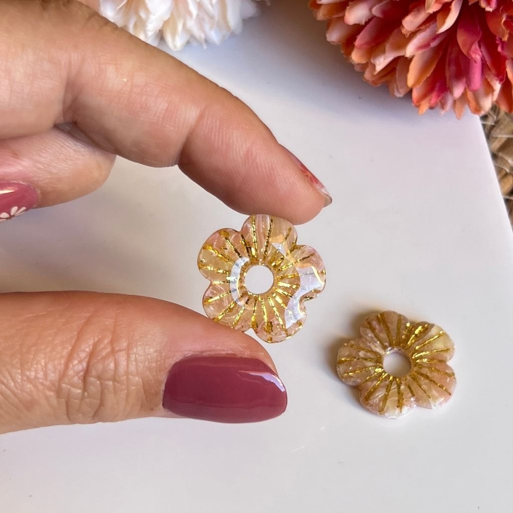 Pampilles Fleur Lora – pampille interchangeable coloris jaune orangé