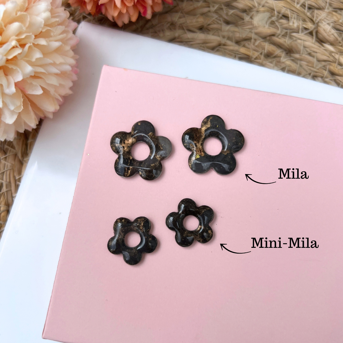 Pampilles interchangeables Mini Mila - coloris gris anthracite doré