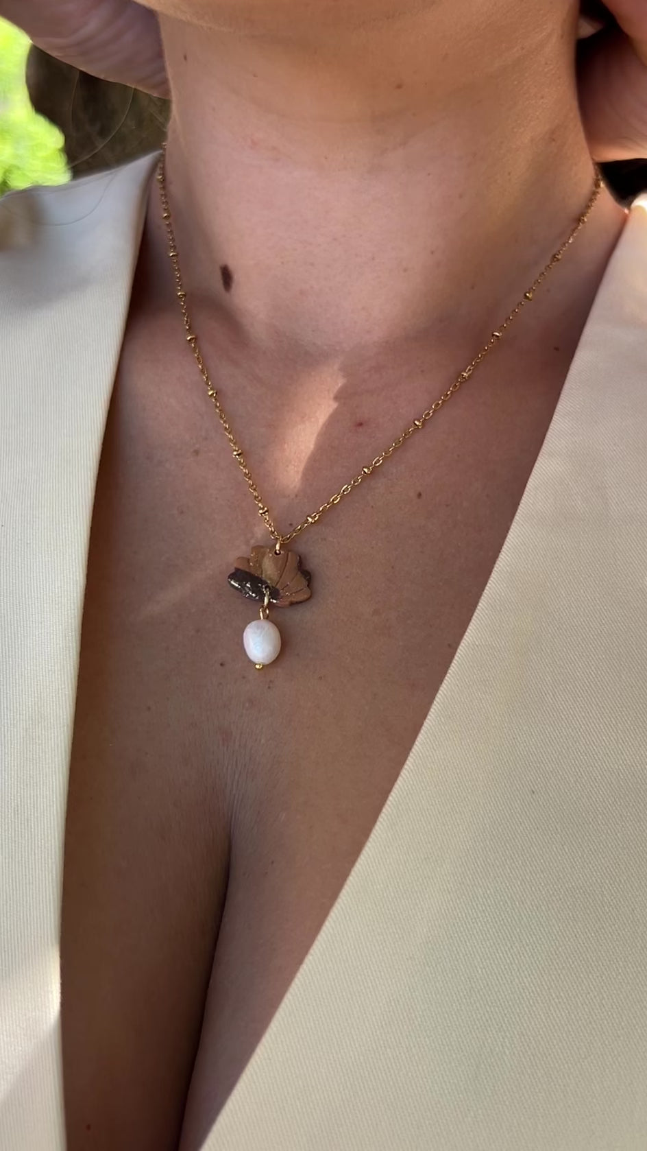 Collier Shell – Marron nacré